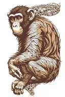Monkey tattoo design idea