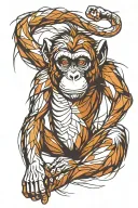 Monkey tattoo design idea