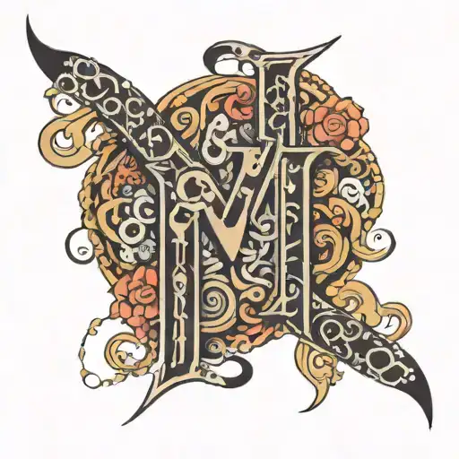 overlapping letters Yashvi tattoo design idea