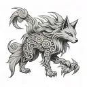 Kurama Naruto nine tails fox tattoo design idea