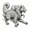 Kurama Naruto nine tails fox tattoo design idea