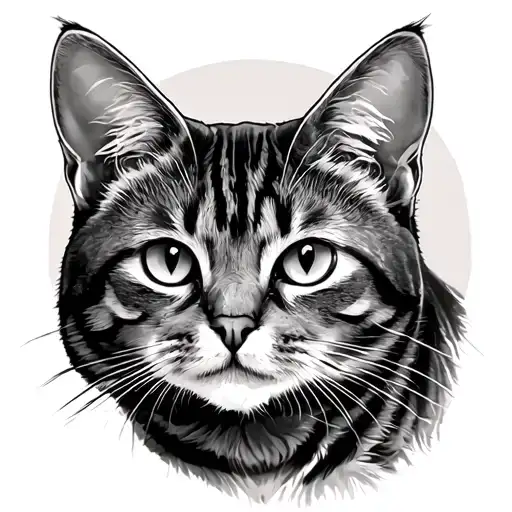 tabby cat with XIII in stripes  tattoo design idea