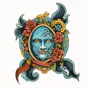 irish and bohemian blue moon tattoo design idea