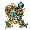 irish and bohemian blue moon tattoo design idea