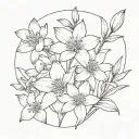 a lily, daffodil and a daisy bouquet tattoo design idea