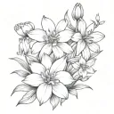 a lily, daffodil and a daisy bouquet tattoo design idea