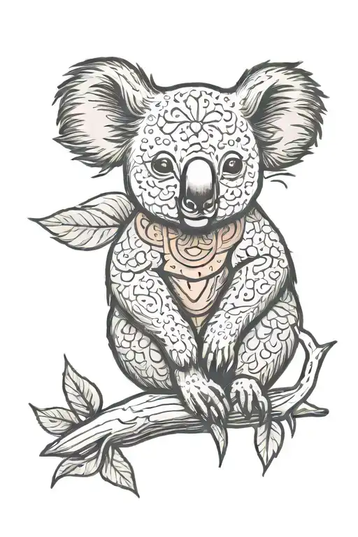 Koala tattoo design idea