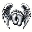 Baby Feet With Angel Wings tattoo design idea