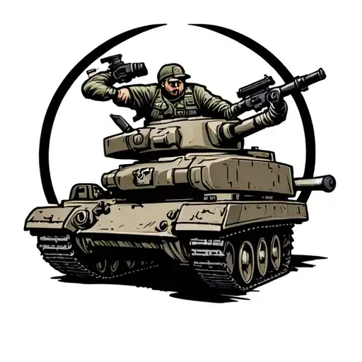 army Veteran tank commander gunner symbol incorporated tattoo design idea