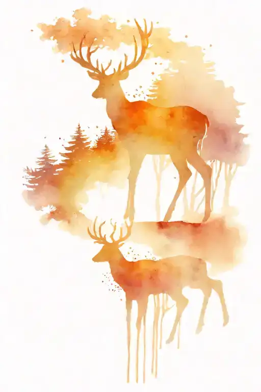 Deer Patronus in Dark Forest, Light on Top tattoo design idea