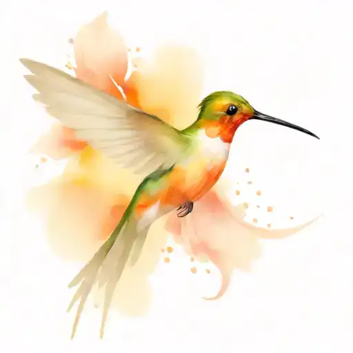 humming bird tattoo design idea