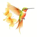 humming bird tattoo design idea