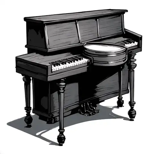 bible drum set piano tattoo design idea