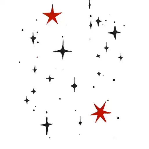 Filler Stars and Dots tattoo design idea