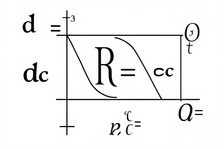 minimalistic fine line tattoo design of the mathematical equation d = R·c, inspired by the Haversine formula for distanc tattoo design idea