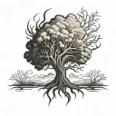 the burning bush with fire tattoo design idea