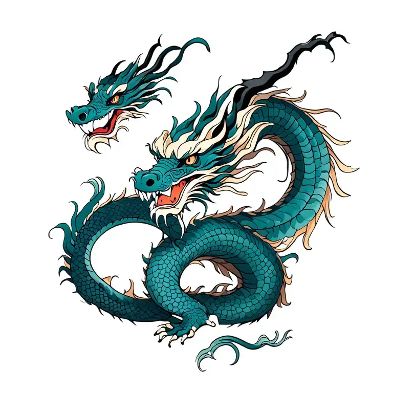 Eastern dragon tattoo design idea