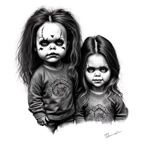 Chucky And Tiffany tattoo design idea