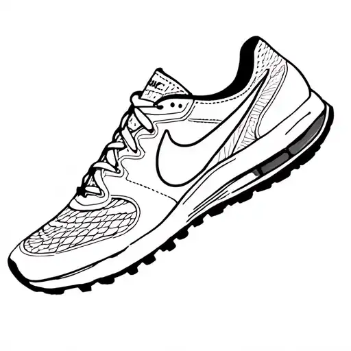 Nike running shoe tattoo design idea