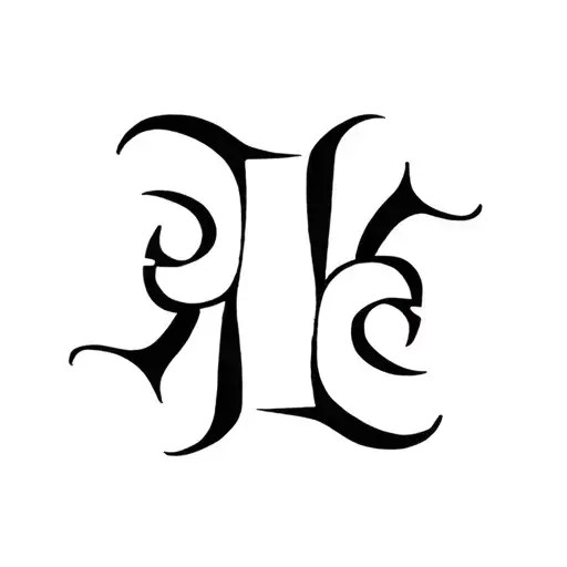 ambigram of Leo and Mea tattoo design idea