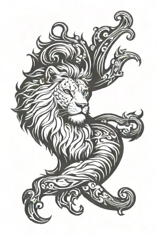 Leo sign tattoo design idea