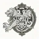 Slovak code of arms raised tattoo design idea