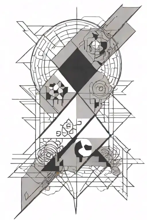 Psalm 23:4 Verse with imagery Minimalist Geometric shapes tattoo design idea