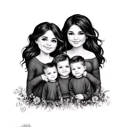 tattoo for wife and two kids. Wife is Shelby, kids are Lilah and Lukas tattoo design idea