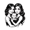 tattoo for wife and two kids. Wife is Shelby, kids are Lilah and Lukas tattoo design idea