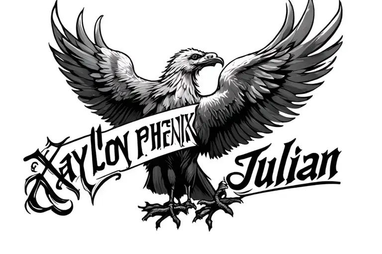 "Xaylon Phoenix Julian " son tattoo design idea