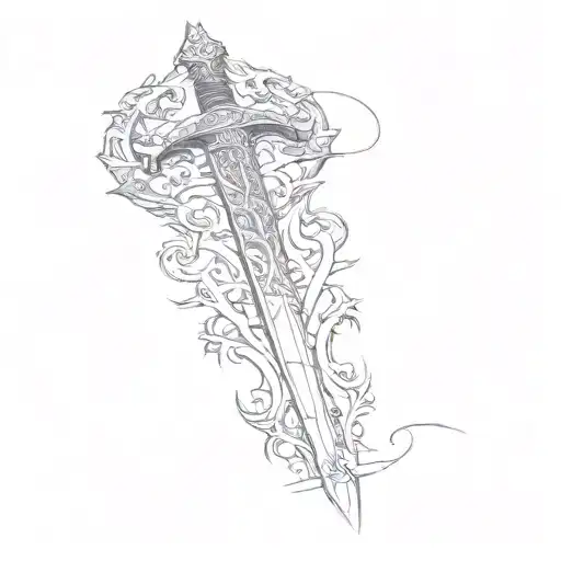 a viking sword tattoo design idea