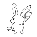 small bunny with simple wings  tattoo design idea