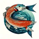 salmon net tattoo design idea