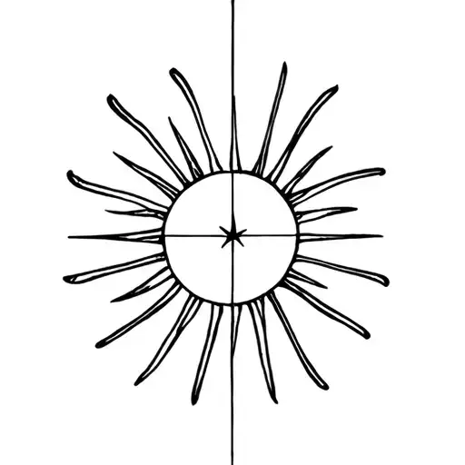 gothic sun tattoo design idea