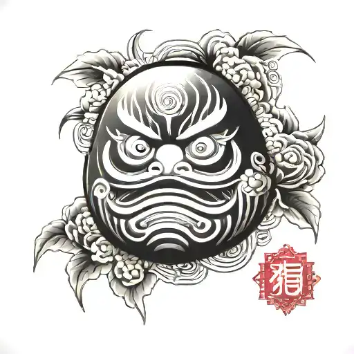 daruma doll oriental inspired design tattoo design idea