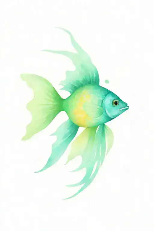 flower fish tattoo design idea