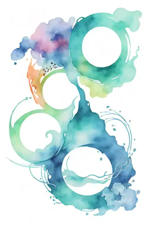 a tattoo where the four elements - fire, water, earth and air - are smoothly intertwined with each other. tattoo design idea