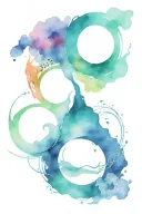 a tattoo where the four elements - fire, water, earth and air - are smoothly intertwined with each other. tattoo design idea