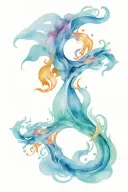 a tattoo where the four elements - fire, water, earth and air - are smoothly intertwined with each other. tattoo design idea