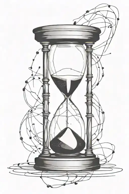 Broken hourglass tattoo design idea