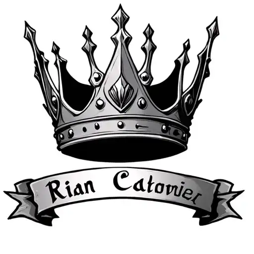 crown, irish warrior include name Rian tattoo design idea