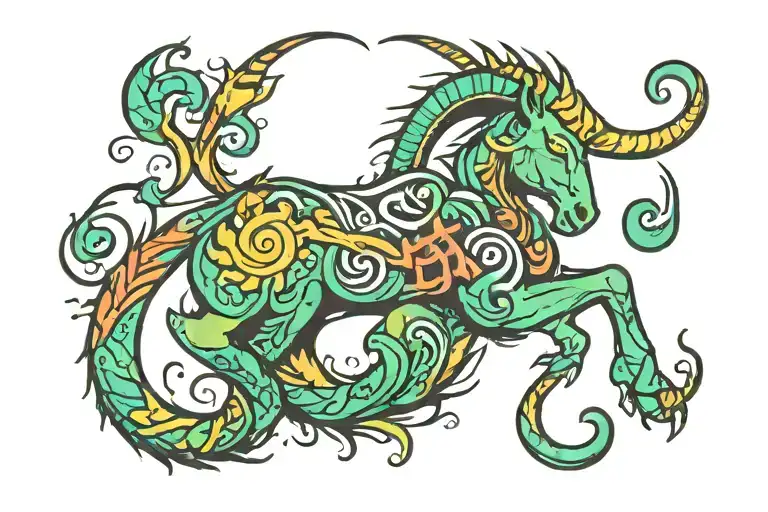 Capricorn symbol tattoo design idea