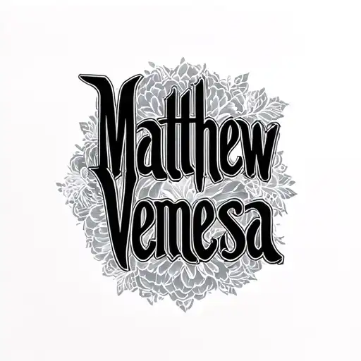 "Matthew Vanessa" name tattoo tattoo design idea