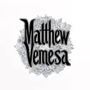 "Matthew Vanessa" name tattoo tattoo design idea