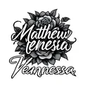 "Matthew Vanessa" name tattoo tattoo design idea