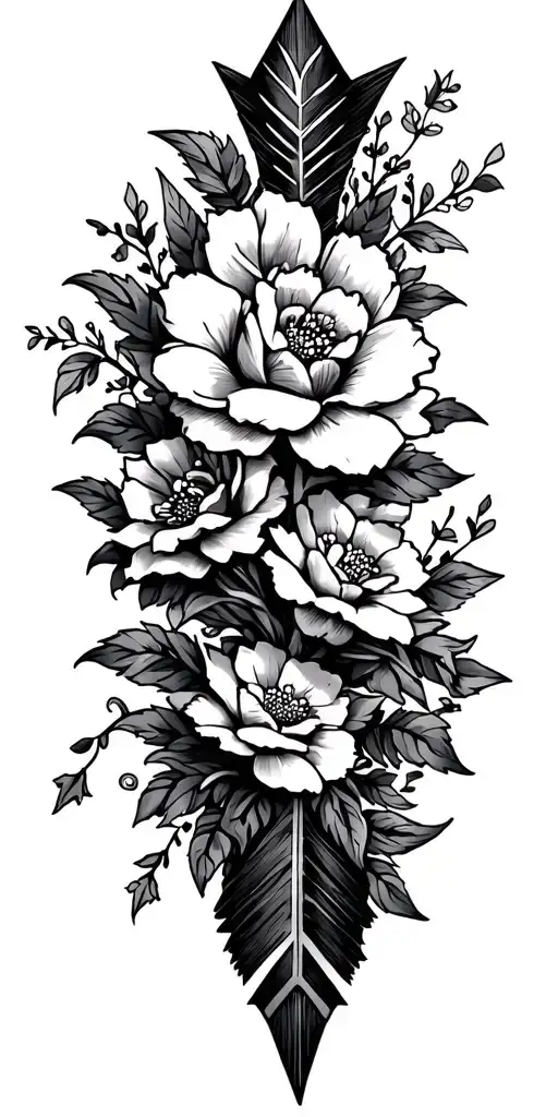 western floral arrow tattoo tattoo design idea