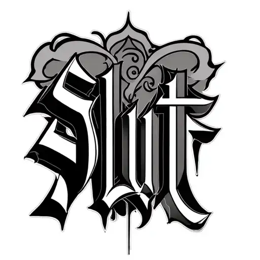 "Slut" Two Word Ambigram Generator tattoo design idea