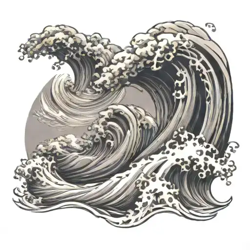 Moses and waves crashing tattoo design idea