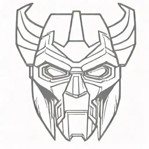 MF DOOM mask cartoon style tattoo design idea