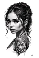 zoey from the movie huntrix tattoo design idea